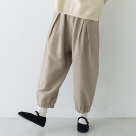 evam eva|ブラッシュドコットン クロップドパンツ グレージュ