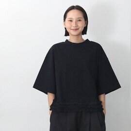UNIVERSAL TISSU|裾のレースが大人可愛い クラシック天竺 ヘムフリルTシャツ kurashisha