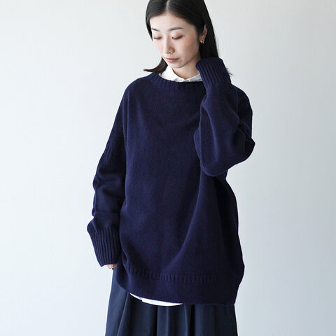 nicholson & nicholson|HERIOT モックネック ガンジーニット セーター プルオーバー ビッグシルエット ニコルソン アンド ニコルソン