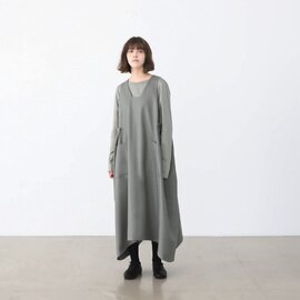 Mochi｜square neck dress [green gray]