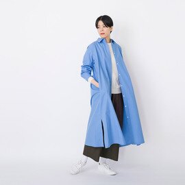STAMP AND DIARY｜パラシュートクロス ロングシャツワンピース