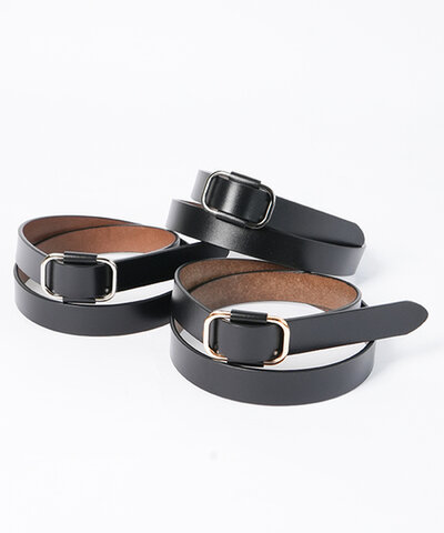 Lien|Non-Hole Lether Belt ノンホールベルト スクエア牛革 LA10001