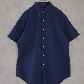 RALPH LAUREN|古着コットン ネイビー半袖シャツ3
