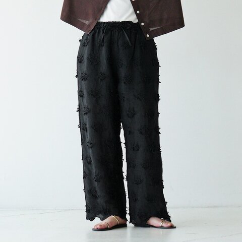 crinkle crinkle crinkle|イージーパンツ 3D刺繍 レーヨンシャンタンパンツ ボトムス 3D embroidery rayon shantung pants CC-3556 クリンクル クリンクル クリンクル