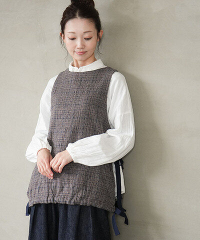 Veritecoeur|【SALE 20%OFF】グレンチェックリバーシブルベスト レディース ベスト 2way vc-2806