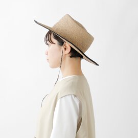 chisaki｜パイピング リボン ストローハット “Cherome”  cherome-tr 帽子