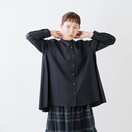 MidiUmi｜コットン Aライン バンドカラー シャツ “A-line shirt” 1-739514-tr