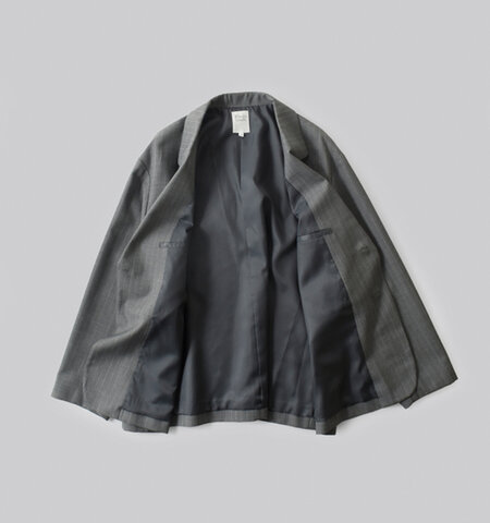 RHODOLIRION｜ピンストライプ ギャバジン オーバーサイズ ジャケット “Oversized Jacket” nq838-mn