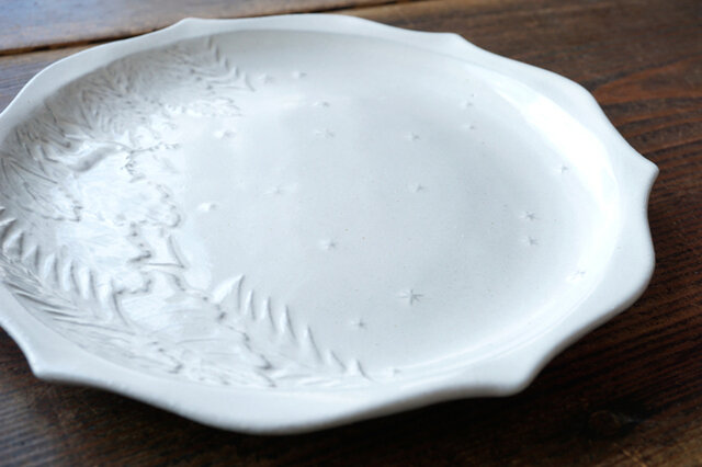 よしざわ窯｜き８０　　ホワイトグレー 森のトナカイ皿