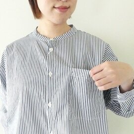 D.M.G.|ストライプBIGポケットワイドシャツ(16-752X)