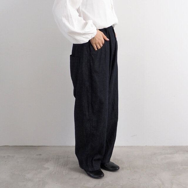 Model:身長 160cm
Color:75S.インディゴ(同色ステッチ)
Size:1
