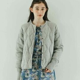 sosotto|長めリブであたたかい ニットダウンキルティングブルゾン