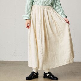 MidiUmi｜cotton linen tuck gather skirt