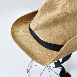 mature ha.｜ペーパーブレード ガーデンリボン ボックス ハット “BOXED HAT 7cm brim garden ribbon” mbox-106ga-mn 帽子