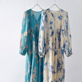 ne Quittez pas|コットンボイル ローズプリント ハンドスモッキング ドレス Cotton Voile Rose Print Hand Smocking Dress 010461wu1