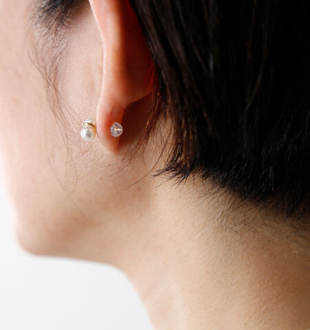 januka｜ツインパールピアス(片耳)“Twin pearl pierced earring 1” twp-01m-tr