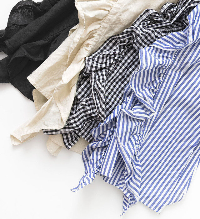 color : 左からBLACK / IVORY / CHECK / STRIPE