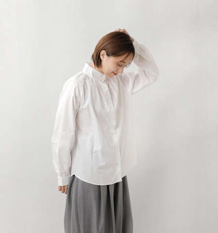 Commencement|コットン スタンド 長袖シャツ “Stand shirt” c-314-mt