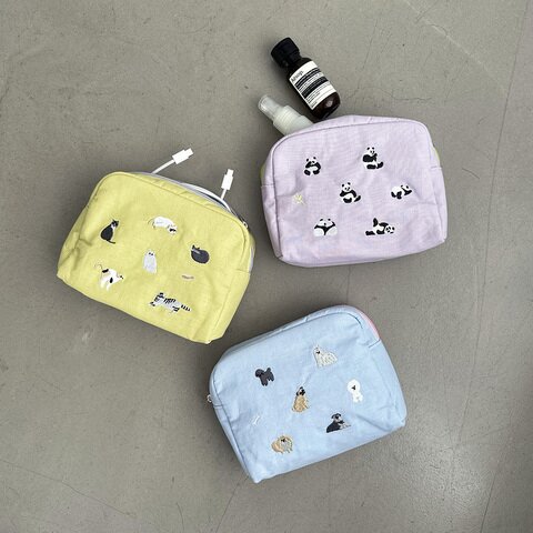 fam|動物たちの刺繍がかわいい!ミニーズパルポーチ