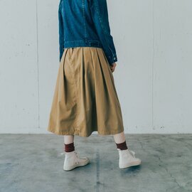 GRANDMA MAMA DAUGHTER｜チノプリーツロングスカート【定番カラー】GK001