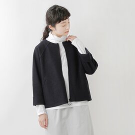 FABRIQUE en planete terre|圧縮ジャージー ウール カットオフ ジップ ジャケット ブルゾン 252-070-mt