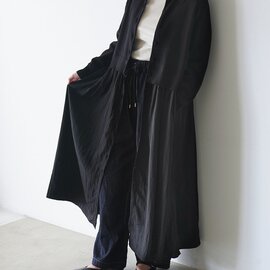 mao made|衿付きロングカーディガン ワンピース スカート 羽織り 異素材ドッキング 641124 マオメイド