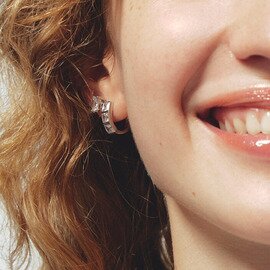 les bon bon|princess square hug pierce フープピアス シルバー925 ジルコニア