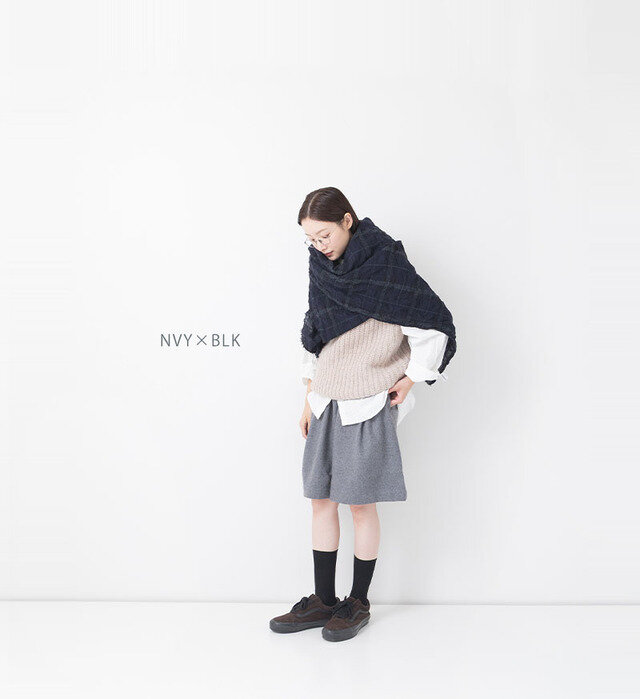color : NVY×BLK , model : 162cm