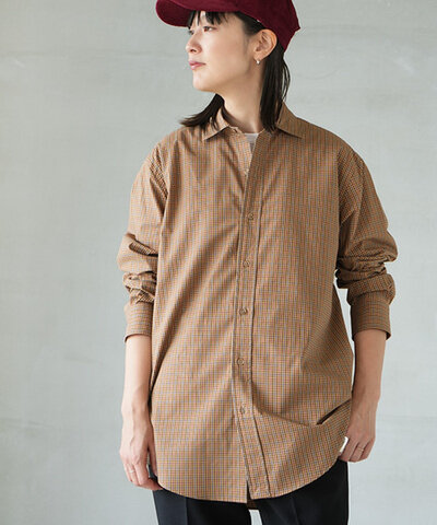 Shinzone|PECK CHECKED SHIRT ペックチェックシャツ レディース ブラウス 羽織り長袖 ロングスリーブ 25amsbl06