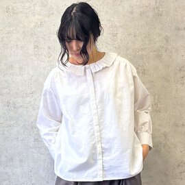 D*g*y|プリーツ襟比翼ブラウス 綿麻オックス D9728