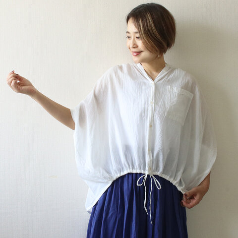 Sans Souci 34+|夏から秋までずっと使える!シルエットが可愛い大人の5分袖シャツ