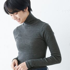 TOKYO BASIC|ミラクルウール100%リブタートルネックプルオーバー