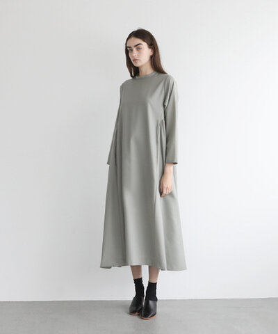 Mochi｜trapeze dress [mo-op-03/green grey]
