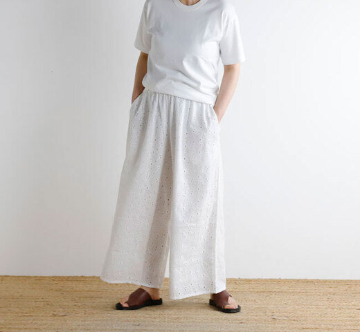 SOIL|SOIL ソイル NSL26085 へムラ刺繍 ワイドイージーパンツ ALL HEMLA WIDE EASY PANTS