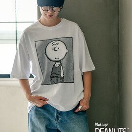 Johnbull|PEANUTS CHARLIE BROWN Tシャツ ピーナッツ チャーリーブラウン 半袖 カットソー プリントT jt262c02