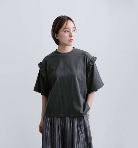 euphoric'|コットン ジャージー フリル Tシャツ “Frill T-shirt” eu-ct6113