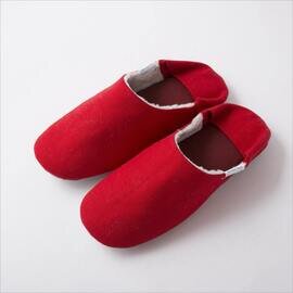 ABE HOME SHOES｜帆布のバブーシュ ボア L
