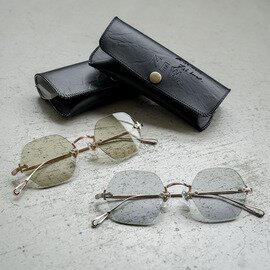 NEW.|【SALE 10%OFF】RILEY ライリー ブラステッドシルバー ゴールド サングラス アイウェア SAGAMORE-2 専用ケース付き riley