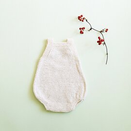 ririi｜手編みのベビーロンパース（80サイズ）出産祝い　ギフト【ネコポス対応】