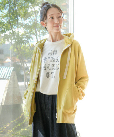 solamonat poche|裏毛エルボージップパーカー トップス スウェット フーディー poche-ug-pk