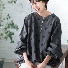 soulberry|はちみつ堂 「わがまま別注」ふわっと結ぶ「大人にも馴染むドット」のプルオーバー