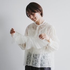 qiri｜ハナミズキ ジャガード オープンカラー ブラウス “hanamizuki JQ open collar blouse” 63-01-bl-001-24-1-ms
