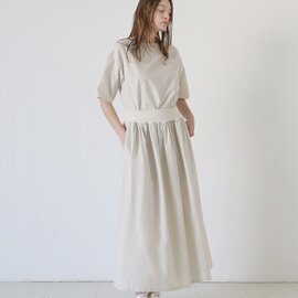 Mochi｜long skirt [ecru×striped]