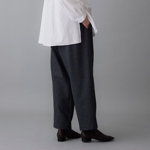 STAMP AND DIARY|ウールチドリチェック ワンタックストレートパンツ