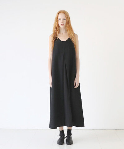 Mochi｜tent line Jacquard dress [black]