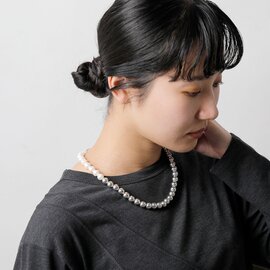 EO|メタリックボール 淡水パール ネックレス “Hollow Ball & Pearl necklace” eo25aw-22 クリスマス