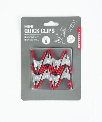 KIKKERLAND|MINI QUICK CLIPS ミニクイッククリップ 8個セット インテリア 小物 コーティング 洗濯バサミ バッグクリップ 赤 レッド kbc36