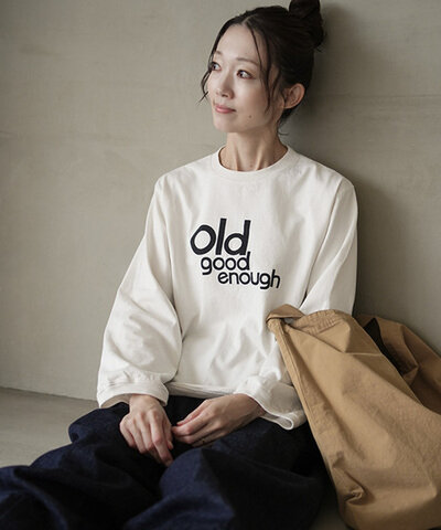 PACIFIC PARK STORE|17/1 BD天竺ヘムラウンドプリントTee ”Old good enough” レディース Tシャツ pps-28259