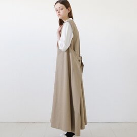 Mochi｜ v-neck belt dress [ms22-op-02/beige] Vネックベルトドレス