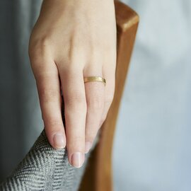 KARAFURU｜結婚指輪　透 -TOU- （平打ち K18イエローゴールド）